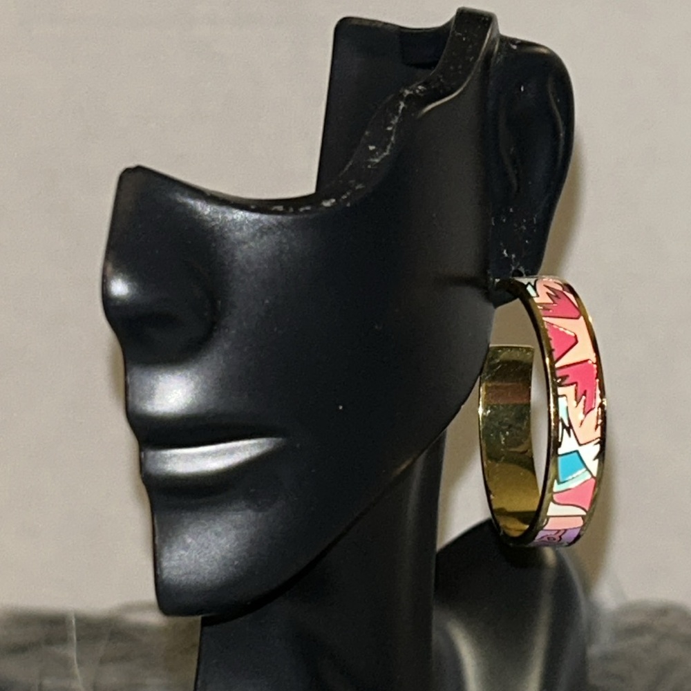 JOHNNY WAS KALEIDA HOOP SS
EARRINGS. HTF Multicolored  Psychedelic 60”s RARE Fun
